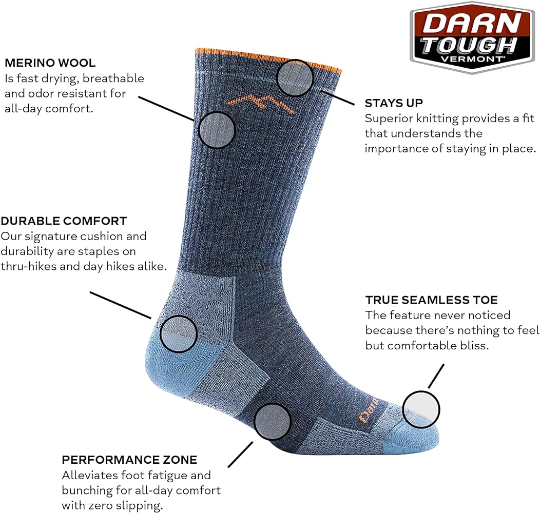 גרב טיולים לנשים DARN TOUGH 1907 Hiker Boot Sock Cushion