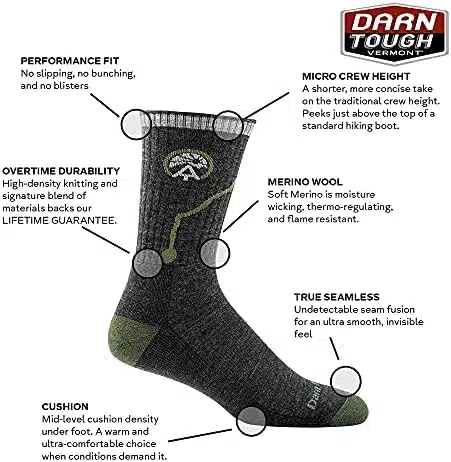 גרב טיולים DARN TOUGH 1956ATC Micro Crew Midweight Hiking Sock