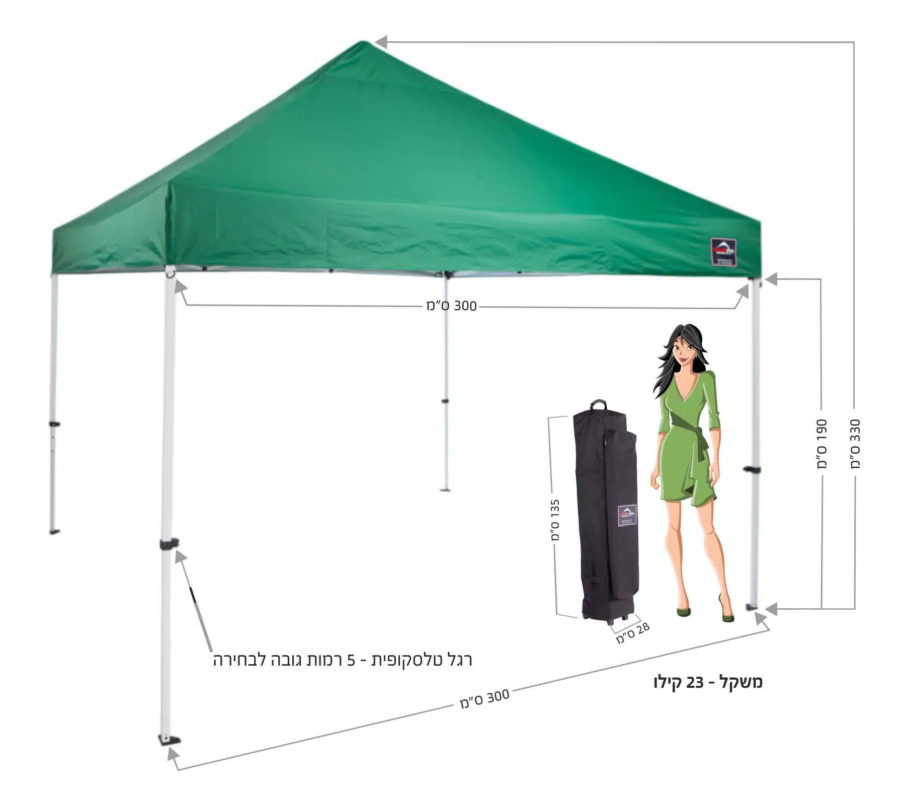 גזיבו אקספרס 3*3 SHADE PRO