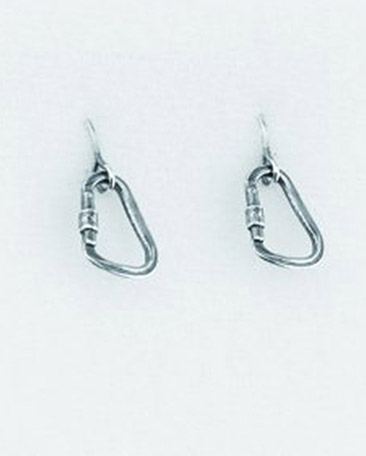 Carabiners Earrings - antiqued silver