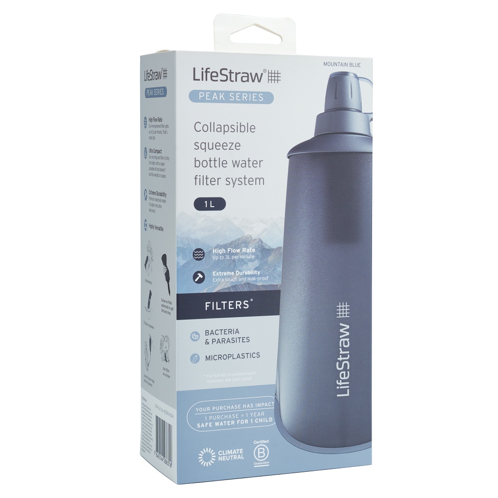 בקובק גמיש לטיהור מים LifeStraw Peak Series Collapsible Squeeze Bottle with Filter