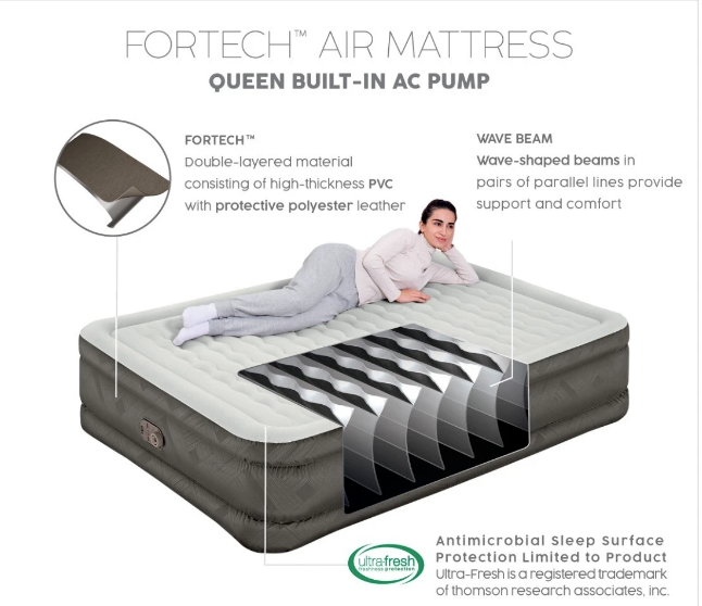 מזרן מתנפח זוגי עם משאבה מובנית BESTWAY FORTECH