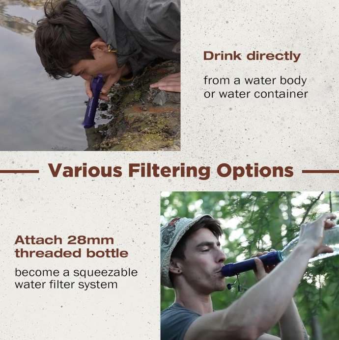 קשית עם פילטר לשתייה ישר ממקור מים - Membrane Solutions