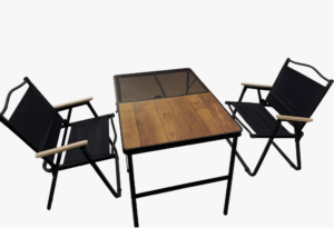 סט קמפינג מפואר שולחן + 2 כיסאות