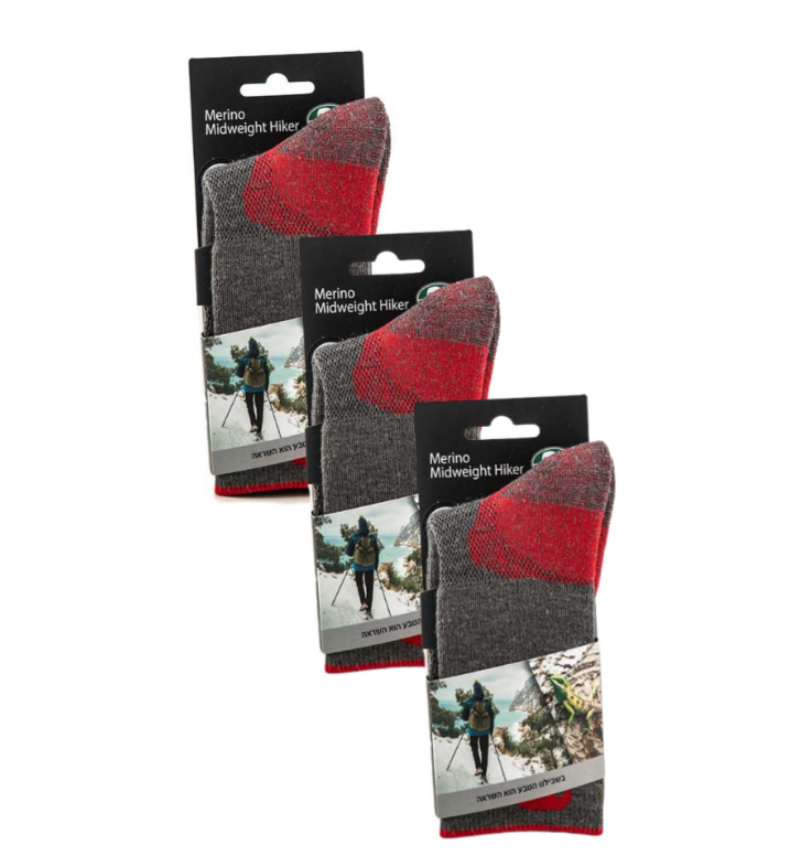 3 זוגות גרבי צמר מרינו למטיילים GoNature