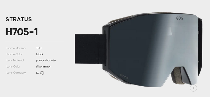 משקף אבק שמש טקטי GOG STRATUS H705-1